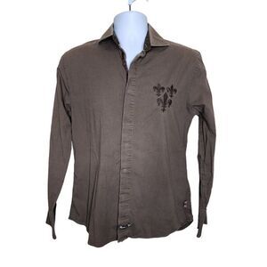 Vintage Y2K English Laundry Button Down Shirt Mens Size S Brown